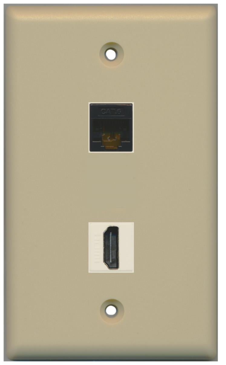 Riteav – 1 CAT6 nero Ethernet femmina e 1 porta HDMI