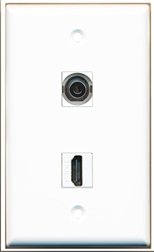 Piastra Decorativa Da Parete Per Jack Audio 13.5mm E HDMI Femmina - Riteav, Plastica Resistente