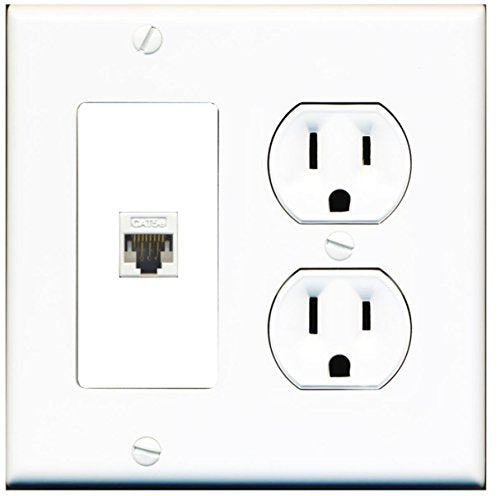 RiteAV - Piastra Decorativa Da Parete, 1 Porta Cat5e Ethernet