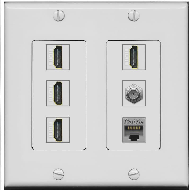 ReAV Cavo coassiale HDMI a 4 porte 1 - piastra da parete ReAV Cavo coassiale HDMI a 4 porte 1 - piastra da parete