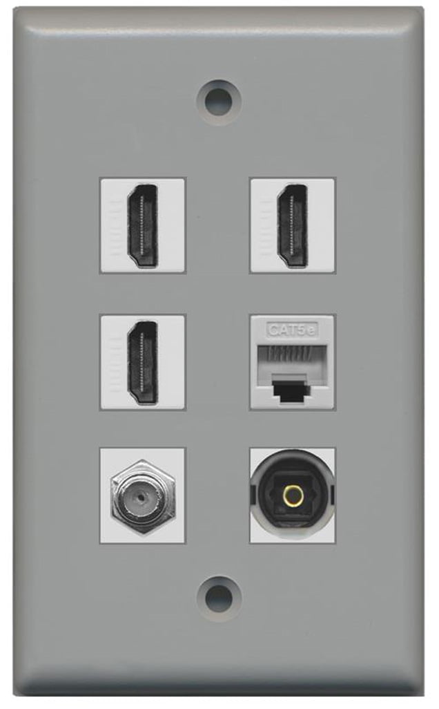 RiteAV Piastra A Muro Decora 3 Porte HDMI + 1 Coassiale F-Type: Connessioni Tool-less Femmina-Femmina - 3