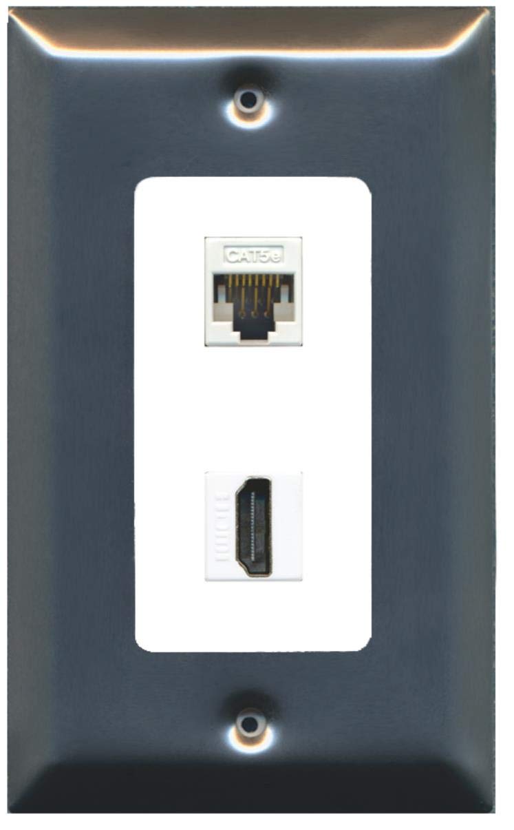 Riteav – 2 porta HDMI 1 RCA bianco 1 porte CAT5e Ethernet
