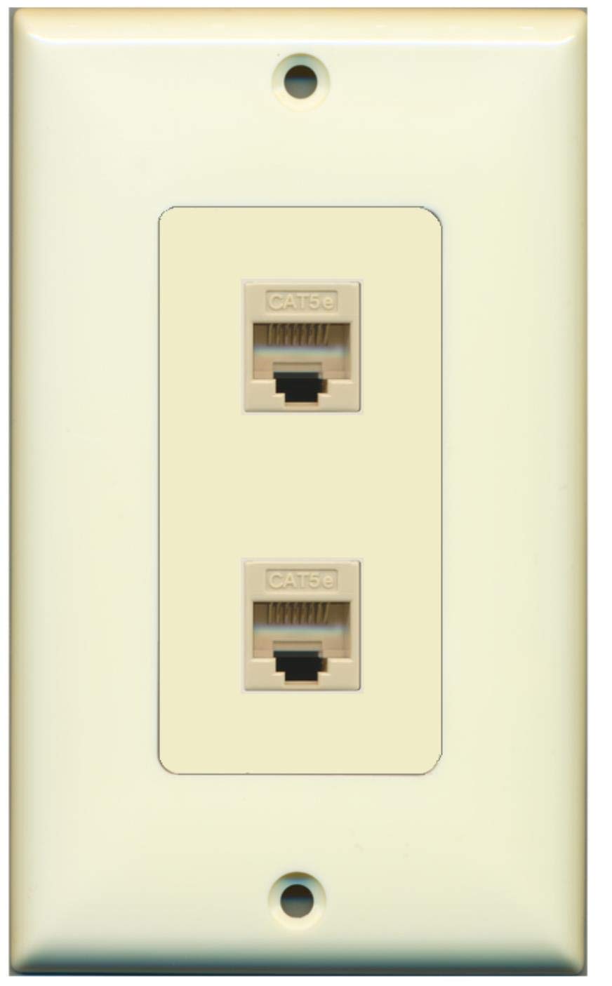 Aazon.co: RiteAV - 1 Cat6 Black Ethernet And 1 HDI Port Wall Plate - View #2