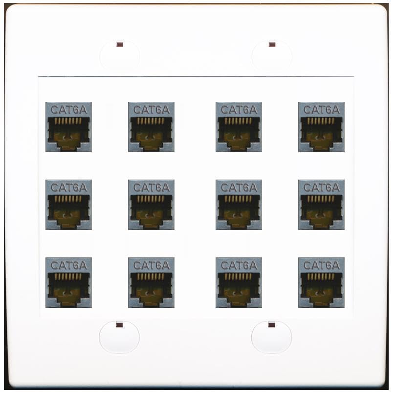 Riteav Placca Murale 1 Gang Cat6 Schermata - 2 Porte Con Keystone Punchdown - Colore Bianco - 3