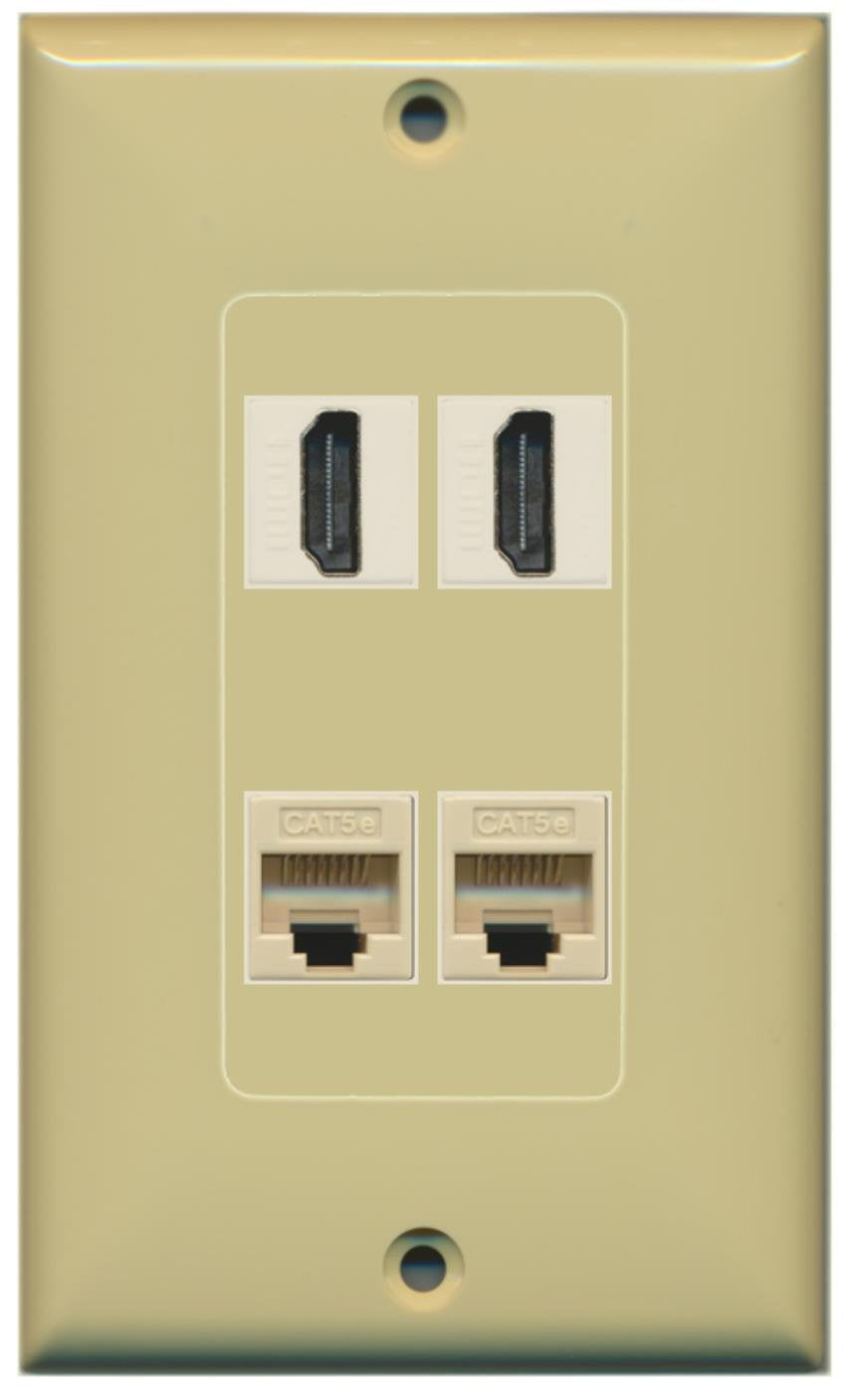 RiteAV - 2 porte HDMI 1 porta RCA blu 1 porta Cat5e Ethernet RiteAV - 2 porte HDMI 1 porta RCA blu 1 porta Cat5e Ethernet
