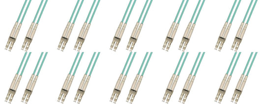 RiteAV 10 Pack 3mm Multimode Duplex 10 Gigabit Fiber Optic Cable (50/125) - LC to LC