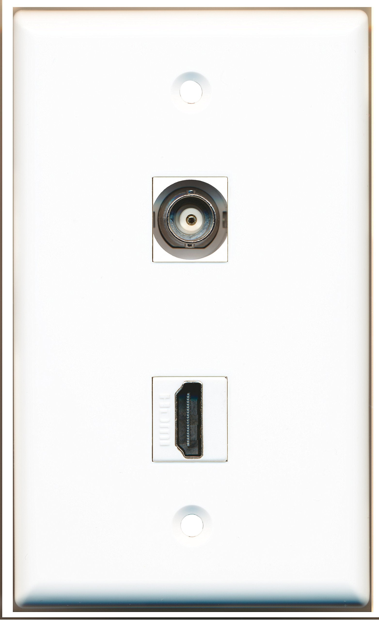 RiteAV Piastra A Muro 3 Ingressi HDMI + 1 In压resso Coassiale TV F-Type - Connessione Femmina-Femmina Senza Attrezzi, Per Scatole Elettriche Basso Voltaggio