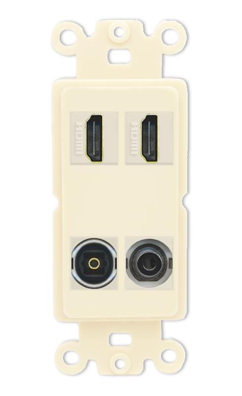 4 Port HDMI Wall Plate - GFCI [Black/White - View #11