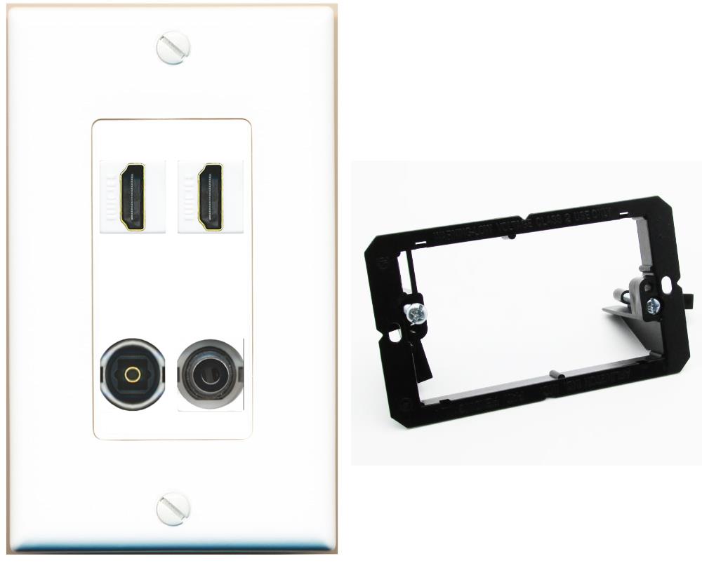4 Port HDMI Wall Plate - GFCI [Black/White - View #2