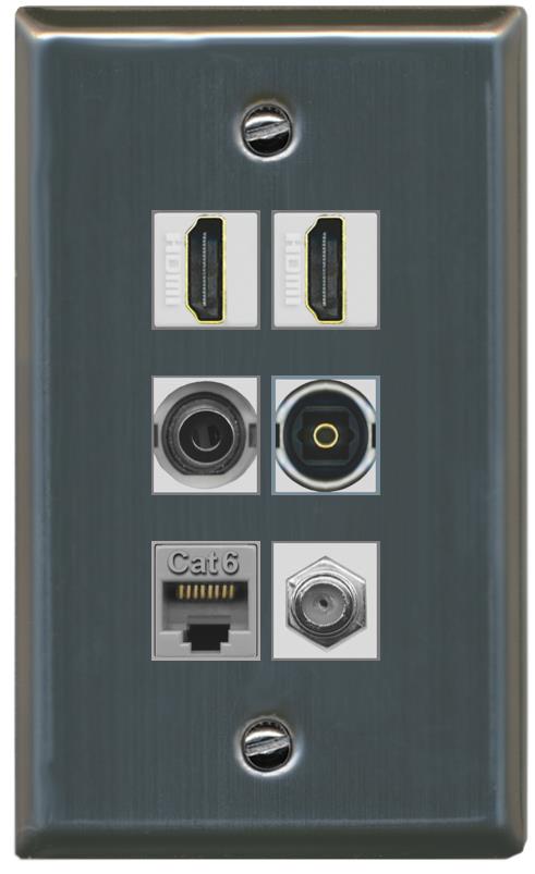 Riteav – 15 amp presa di alimentazione 2 porta HDMI 1 porte CAT5e Riteav – 15 amp presa di alimentazione 2 porta HDMI 1 porte CAT5e