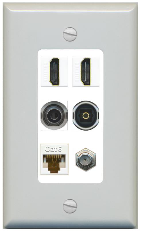 RiteAV - 15 Amp Power Outlet 1 Port Coax Cable TV- F-Type And Shielded - View #4