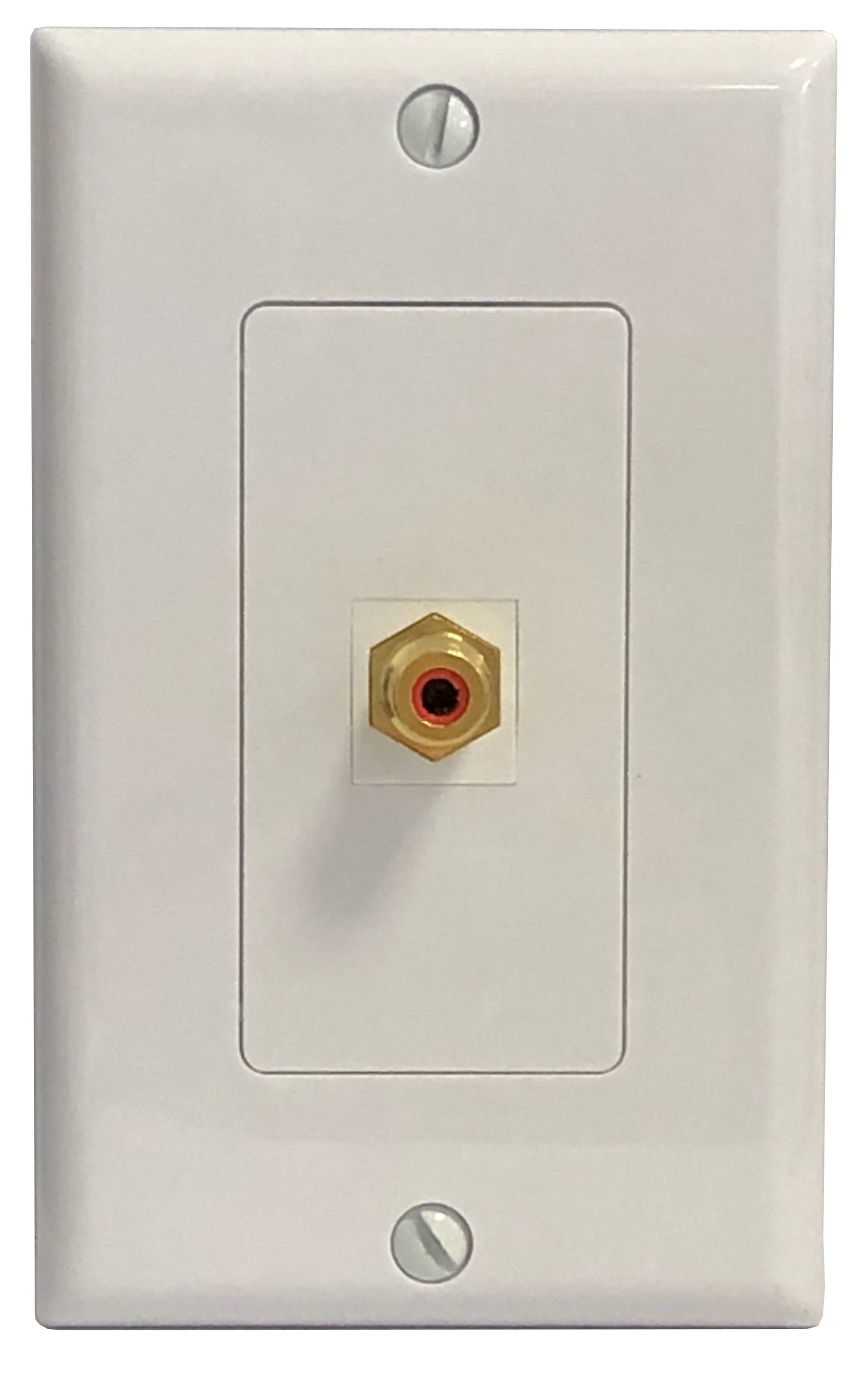 RiteAV Piastra A Muro Decorativa RCA Femmina-Femmina – 1 Ingresso Subwoofer/Audio, Colore Blu