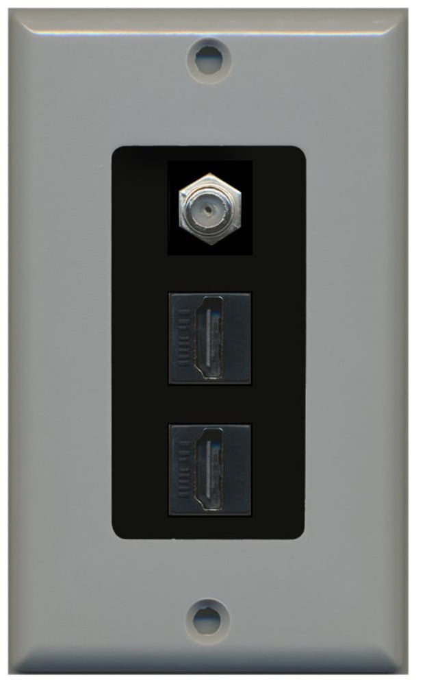 RiteAV Piastra A Muro Beige – 2 Porte HDMI, 1 Ingresso Coassiale F-Type E 1 Porta Telefono RJ11/RJ12, Viti Incluse - 3