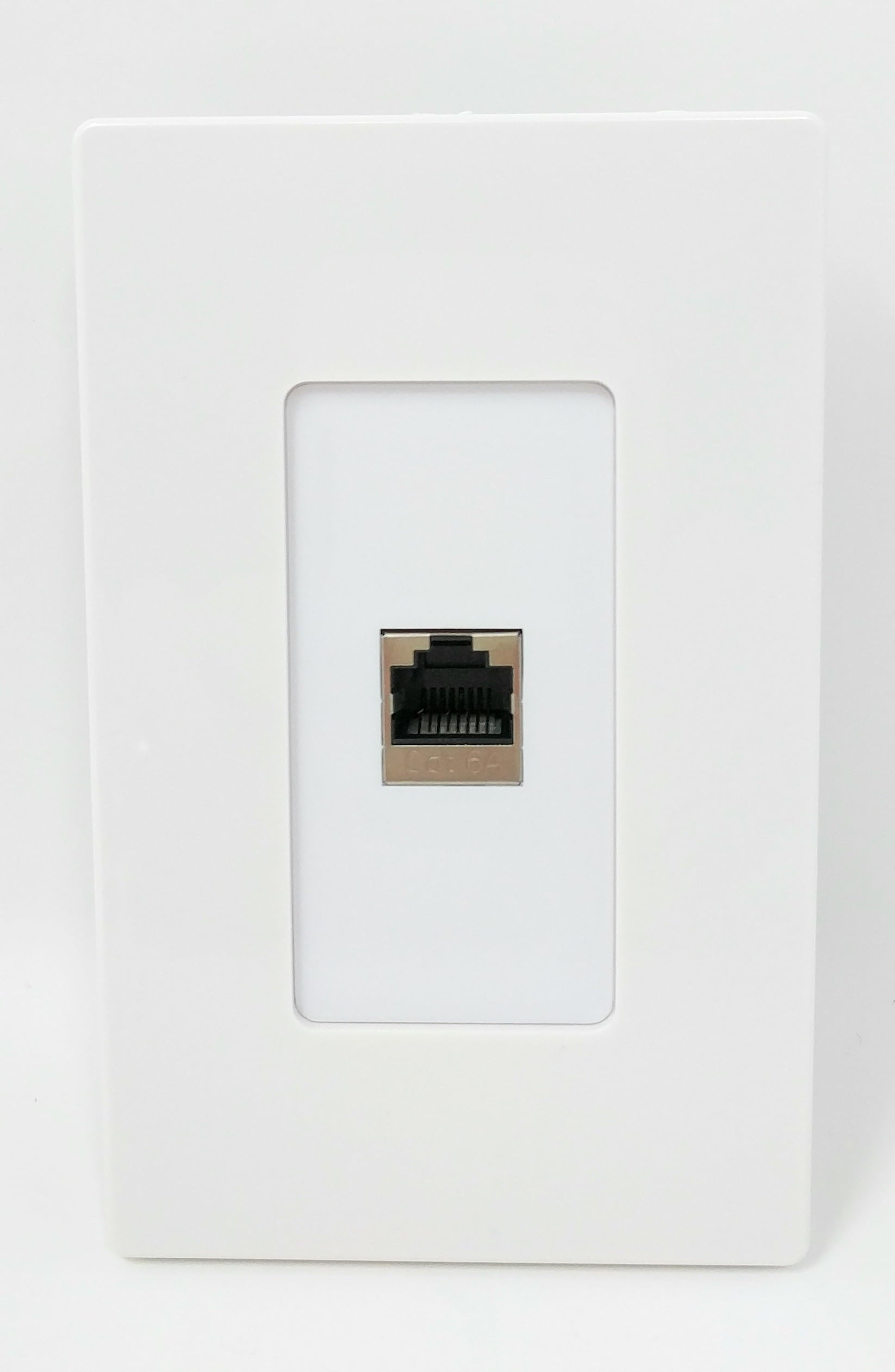 Riteav Cat 6 a 2 porte schermato Cat6 A Punchdown Wall Plate 1 Gang decorativo – bianco