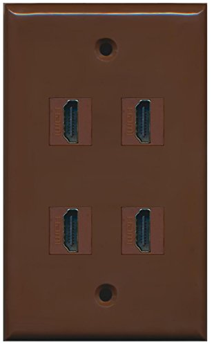 Riteav Inserti Per Plastra A Muro Bianca – 4 Porte Per Keystone Jack, Con Viti, Per Scatole Standard E Coperture Rocker/GFCI