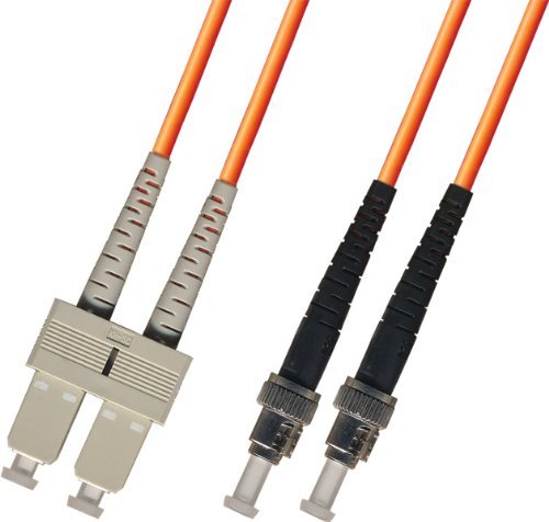 10M Multimode Duplex Fiber Optic Cable (50/125) - SC to ST