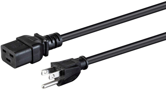 RiteAV - Heavy Duty Computer Power Cord - 10 Feet - Black | IEC 60320 C19 to NEMA 5-15P, 14AWG, 15A, SJT, 125V