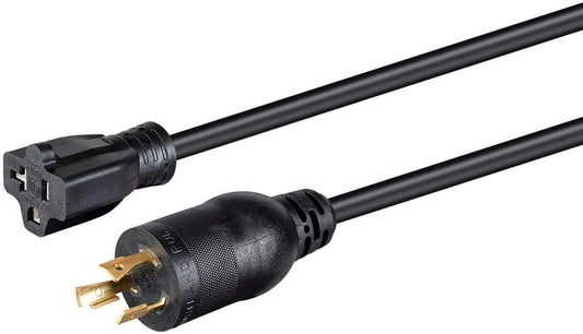 Monoprice Heavy Duty Power Cord - Locking NEMA L5-20P to NEMA 5-15/20R, 20Amp, 2500 Watt, 125 Volt, 12AWG, 2 Feet, Black