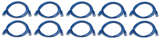 RiteAV Blue Cat5e Ethernet Network Cable 350MHz - 3 Feet (10 Pack)