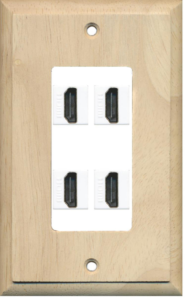 RiteAV - 4 Port HDMI 2.0 Decorative Wall Plate (Red & White)