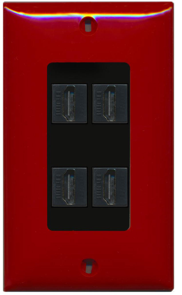 RiteAV - 4 Port HDMI 2.0 Decorative Wall Plate (Wood & White)