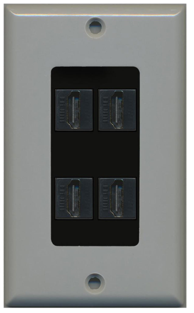 RiteAV - 4 Port HDMI 2.0 Decorative Wall Plate (Red & Black)