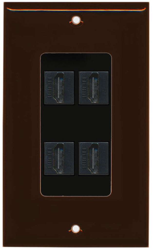 RiteAV - 4 Port HDMI 2.0 Decorative Wall Plate (Black & White)