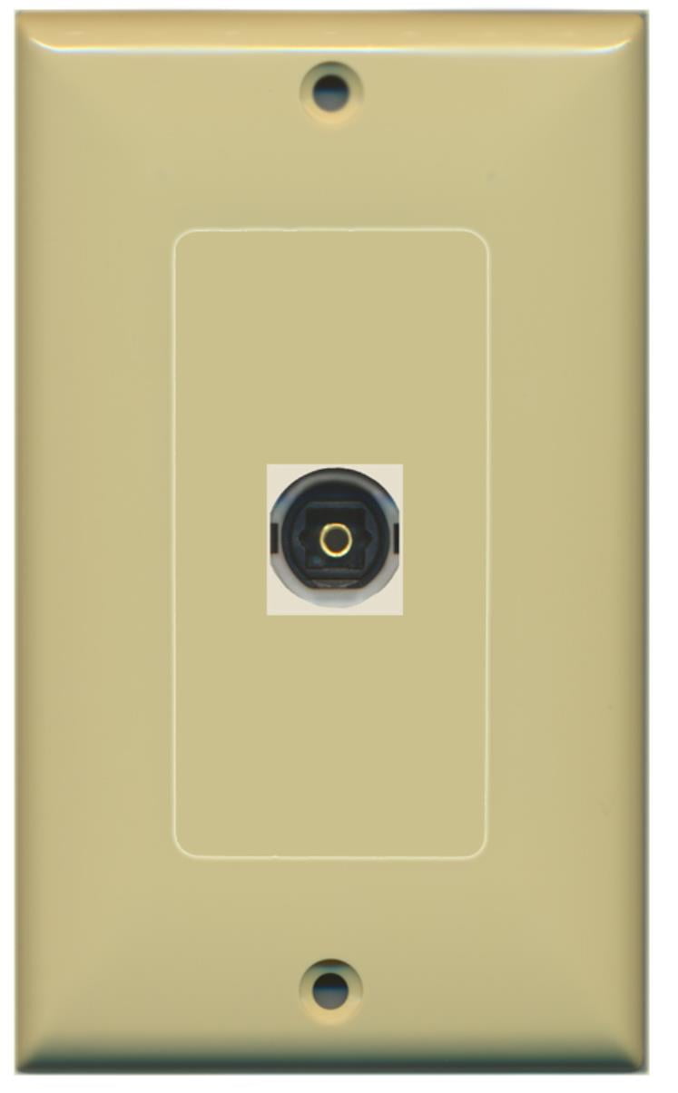 RiteAV - 1 Toslink Digital Audio Port Wall Plate Decorative - Ivory - Bracket Included