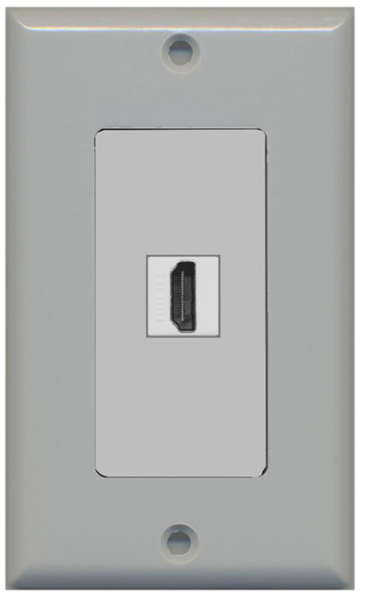 RiteAV 1 HDMI Port Female-Female Wall Plate Decorative - Gray