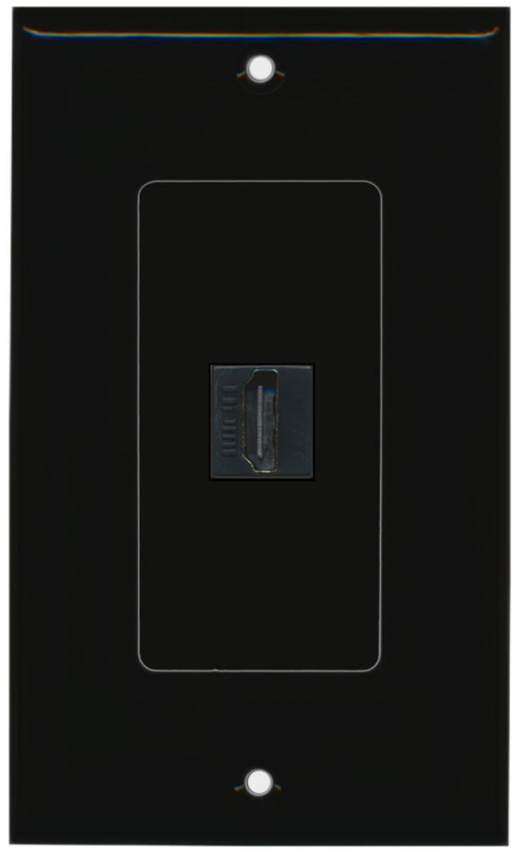 RiteAV 1 HDMI Port Female-Female Wall Plate Decorative - Black