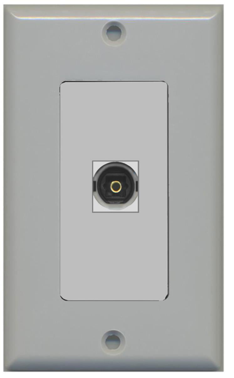 RiteAV - 1 Toslink Digital Audio Port Wall Plate Decorative - Gray - Bracket Included