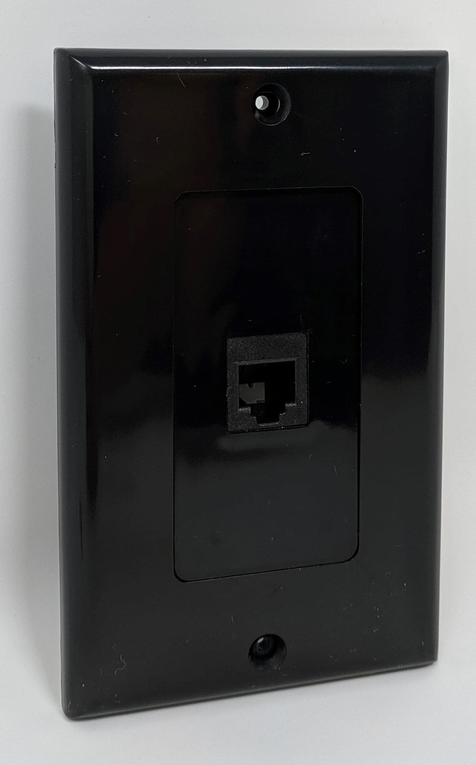 RiteAV - RJ11 6P4C 4 Conductor 110 Punch Down Type Phone Port Type Decorative Wall Plate - Black Plate with Black Keystone Coupler