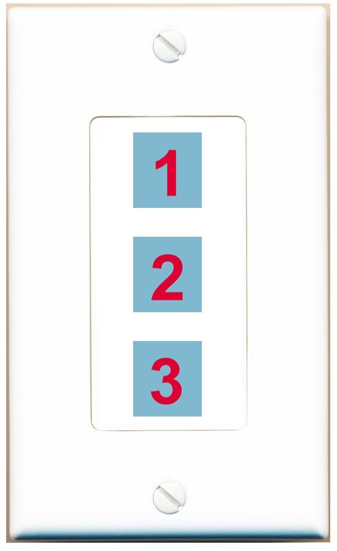DecorZ Custom Wall Plate White with up to 3 Keystone Ports