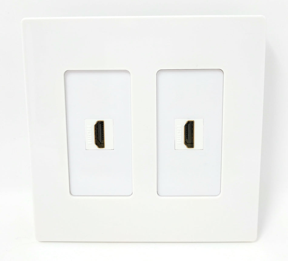 RiteAV - 2 Port HDMI - Dual Gang Screwless Wall Plate - White