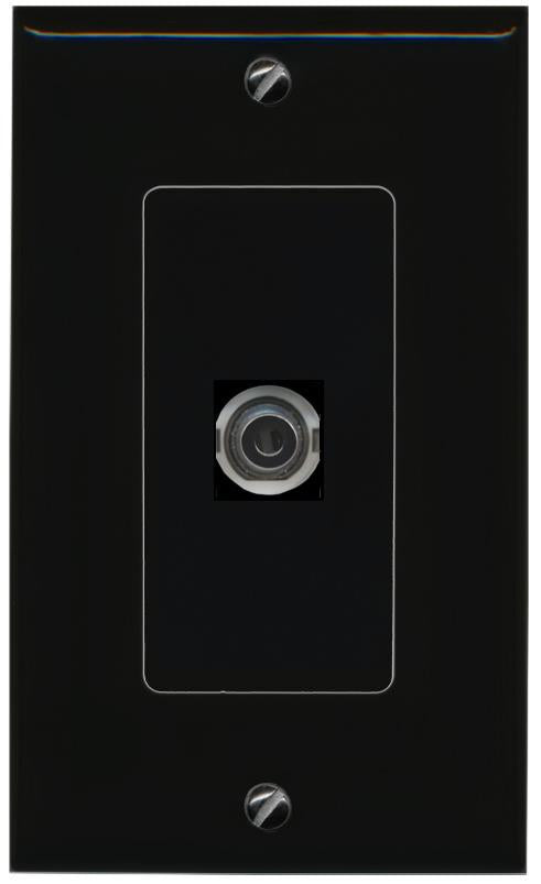 RiteAV 1 Port 3.5mm Female-Female Decorative Wall Face Plate [Black]