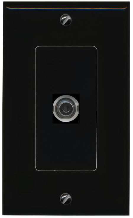 RiteAV 1 Port 3.5mm Female-Female Decorative Wall Face Plate [Black]
