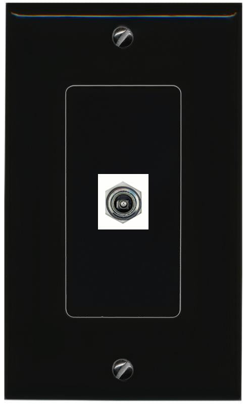 RiteAV 1 Port DC-POWER Female-Female Decorative Wall Face Plate [Black]