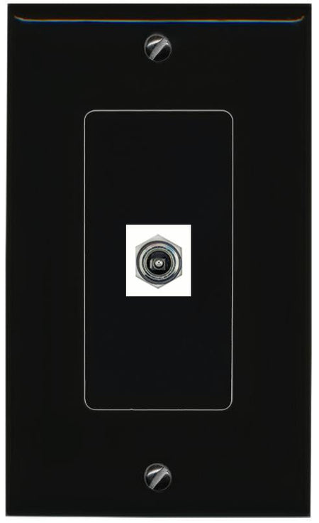 RiteAV 1 Port DC-POWER Female-Female Decorative Wall Face Plate [Black]
