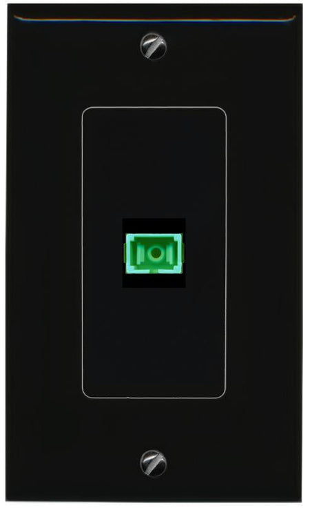 RiteAV 1 Port SC-APC-SX Female-Female Decorative Wall Face Plate [Black]