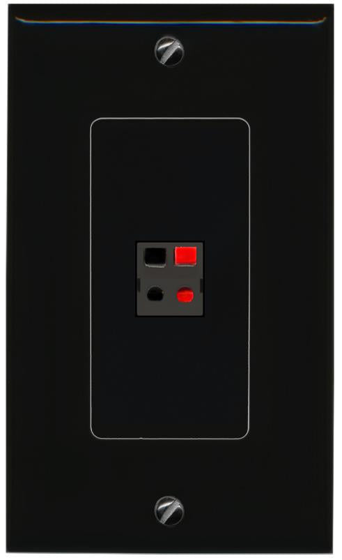RiteAV 1 Port SPEAKER Female-Female Decorative Wall Face Plate [Black]
