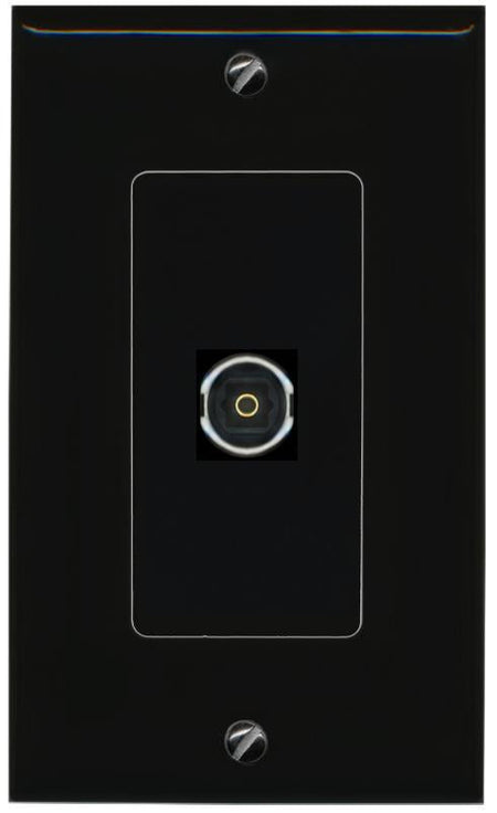 RiteAV 1 Port TOSLINK Female-Female Decorative Wall Face Plate [Black]