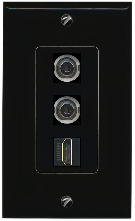 2 3.5mm HDMI Wall Plate [Black]