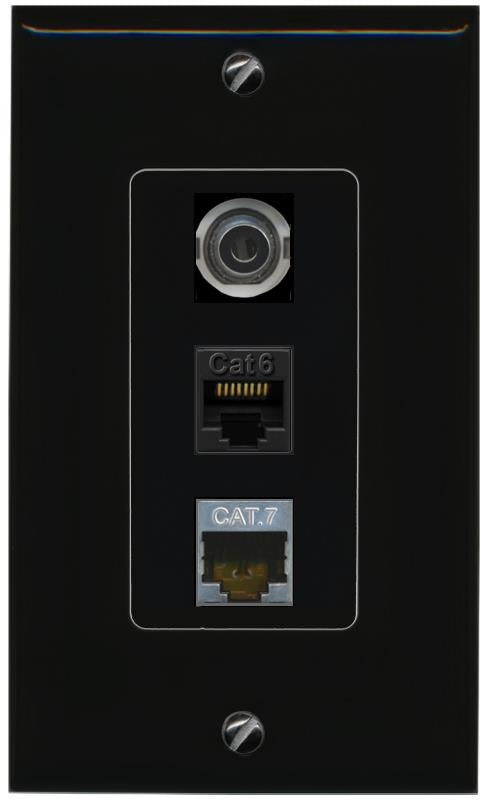 3.5mm CAT6 CAT7 Wall Plate [Black]