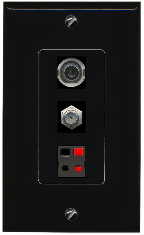 3.5mm COAX SPEAKER Wall Plate [Black]