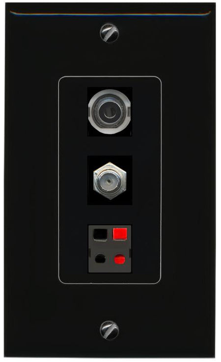3.5mm COAX SPEAKER Wall Plate [Black]
