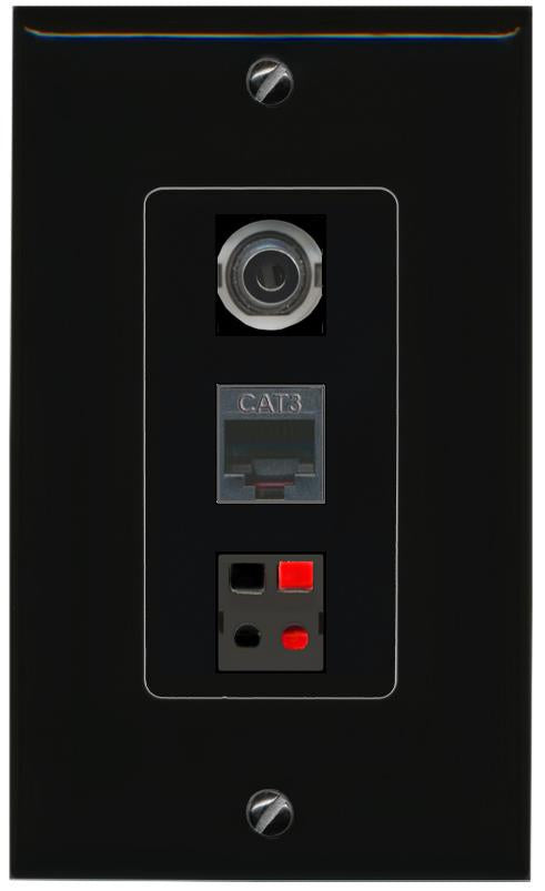 3.5mm PHONE SPEAKER Wall Plate [Black]