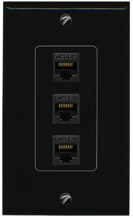 CAT5E-WHITE 2 CAT6 Wall Plate [Black]