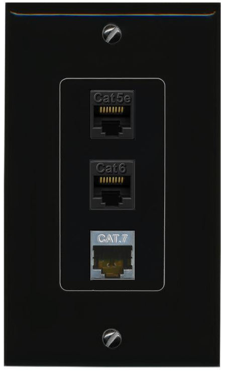 CAT5E-WHITE CAT6 CAT7 Wall Plate [Black]