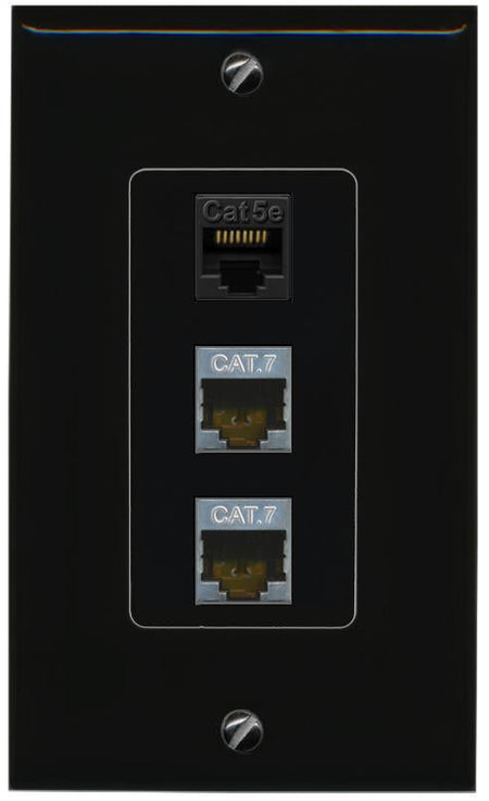 CAT5E-WHITE 2 CAT7 Wall Plate [Black]