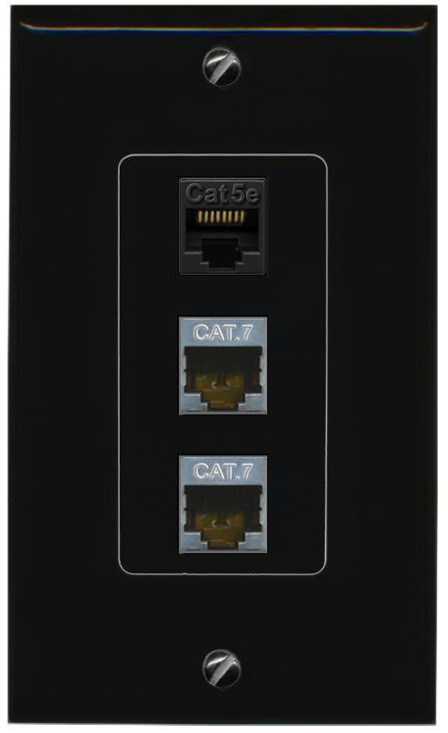 CAT5E-WHITE 2 CAT7 Wall Plate [Black]